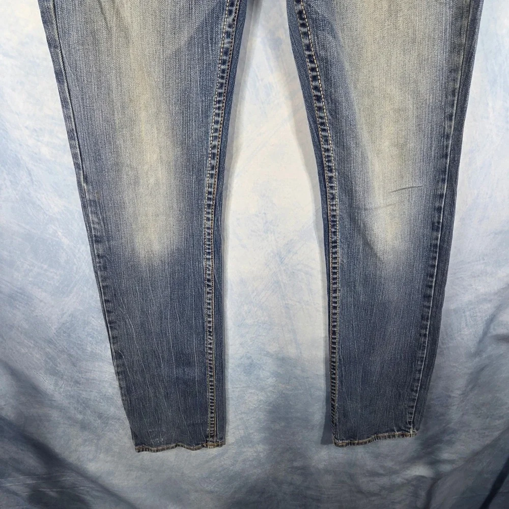 Cody James Mens Slim Straight Western Denim Jeans Medium Wash Blue 30x36